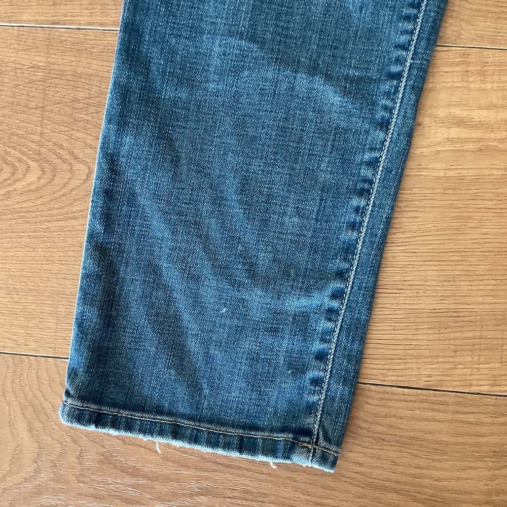 Vince Trouser Drop Pacific Straight Leg Jeans 30 Blue Cotton Denim Distressed - Picture 3 of 8